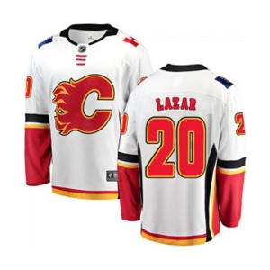 Youth Calgary Flames #20 Curtis Lazar Fanatics Branded White Away Breakaway Hockey Jersey
