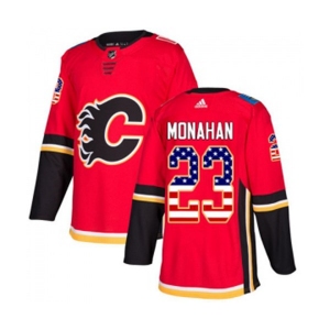 Youth Calgary Flames #23 Sean Monahan Authentic Red USA Flag Fashion Hockey Jersey