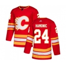 Youth Calgary Flames #24 Travis Hamonic Authentic Red Alternate Hockey Jersey