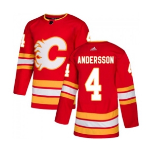 Youth Calgary Flames #4 Rasmus Andersson Authentic Red Alternate Hockey Jersey