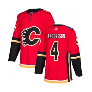 Youth Calgary Flames #4 Rasmus Andersson Authentic Red Home Hockey Jersey