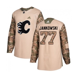 Youth Calgary Flames #77 Mark Jankowski Authentic Camo Veterans Day Practice Hockey Jersey