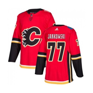 Youth Calgary Flames #77 Mark Jankowski Authentic Red Home Hockey Jersey