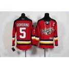 youth nhl jerseys calgary flames #5 giordano red[patch C][2015 new]