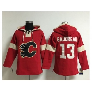 Calgary Flames #13 Johnny Gaudreau Red Pullover NHL Hoodie