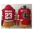 Calgary Flames #23 Sean Monahan Red Name & Number Pullover NHL Hoodie