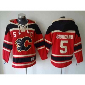 nhl jerseys calgary flames #5 giordano red[pullover hooded sweatshirt C]