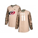 Men Adidas Carolina Hurricanes #11 Jordan Staal Camo Authentic 2017 Veterans Day Stitched NHL Jersey