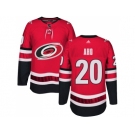 Men Adidas Carolina Hurricanes #20 Sebastian Aho Authentic Red Home NHL Jersey