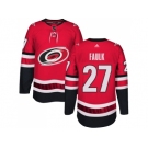 Men Adidas Carolina Hurricanes #27 Justin Faulk Authentic Red Home NHL Jersey