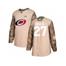 Men Adidas Carolina Hurricanes #27 Justin Faulk Camo Authentic 2017 Veterans Day Stitched NHL Jersey