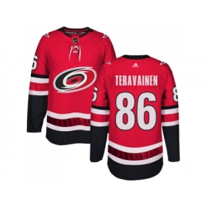 Men Adidas Carolina Hurricanes #86 Teuvo Teravainen Authentic Red Home NHL Jersey