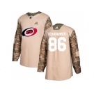 Men Adidas Carolina Hurricanes #86 Teuvo Teravainen Camo Authentic 2017 Veterans Day Stitched NHL Jersey