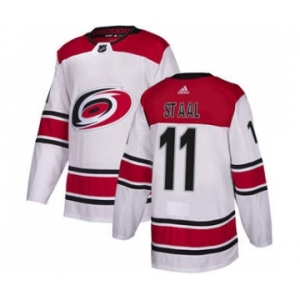 Men's Carolina Hurricanes #11 Jordan Staal White Road Stitched Hockey Jersey