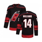 Men's Carolina Hurricanes #14 Justin Williams Black Alternate Stitched Hockey Jersey