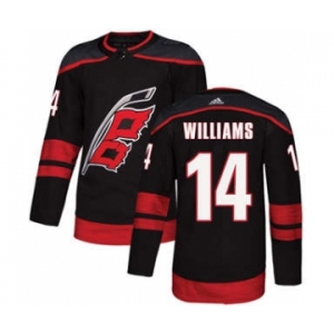 Men's Carolina Hurricanes #14 Justin Williams Black Alternate Stitched Hockey Jersey