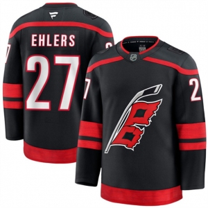 Men's Carolina Hurricanes #27 Nikolaj Ehlers Black 2024-25 Home Stitched Hockey Jersey