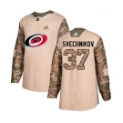 Men's Carolina Hurricanes #37 Andrei Svechnikov Camo 2017 Veterans Day Stitched Hockey Jersey