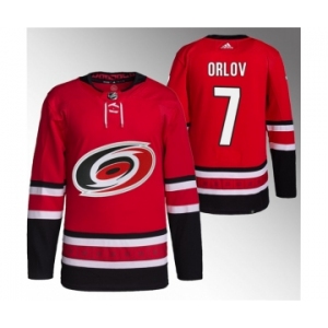 Men's Carolina Hurricanes #7 Dmitry Orlov Red Stitched Jersey