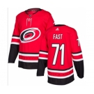 Men's Carolina Hurricanes #71 Jesper Fast Red Stitched Jersey