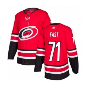 Men's Carolina Hurricanes #71 Jesper Fast Red Stitched Jersey