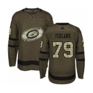 Men's Carolina Hurricanes #79 Michael Ferland Green Salute to Service Stitched Hockey Jersey