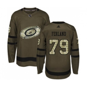Men's Carolina Hurricanes #79 Michael Ferland Green Salute to Service Stitched Hockey Jersey