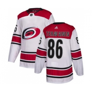Men's Carolina Hurricanes #86 Teuvo Teravainen White Road Stitched Hockey Jersey