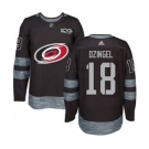 Men's Hurricanes #18 Ryan Dzingel Black 1917-2017 100th Anniversary Stitched Hockey Jersey