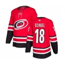 Men's Hurricanes #18 Ryan Dzingel Red Home Authentic Stitched Hockey Jersey