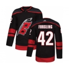 Men's Hurricanes #42 Gustav Forsling Black Alternate Authentic Stitched Hockey Jersey