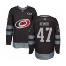 Men's Hurricanes #47 James Reimer Black 1917-2017 100th Anniversary Stitched Hockey Jersey