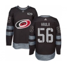 Men's Hurricanes #56 Erik Haula Black 1917-2017 100th Anniversary Stitched Hockey Jersey