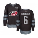 Men's Hurricanes #6 Joel Edmundson Black 1917-2017 100th Anniversary Stitched Hockey Jersey (1)