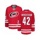 Men's Reebok Carolina Hurricanes #42 Joakim Nordstrom Authentic Red Home NHL Jersey