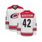 Men's Reebok Carolina Hurricanes #42 Joakim Nordstrom Authentic White Away NHL Jersey