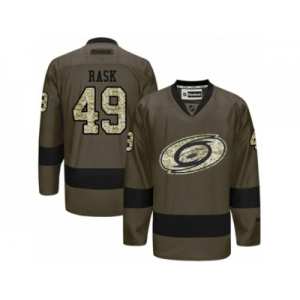 Men's Reebok Carolina Hurricanes #49 Victor Rask Authentic Green Salute to Service NHL Jersey