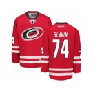 Men's Reebok Carolina Hurricanes #74 Jaccob Slavin Authentic Red Home NHL Jersey