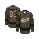 Men's Reebok Carolina Hurricanes #86 Teuvo Teravainen Authentic Green Salute to Service NHL Jersey