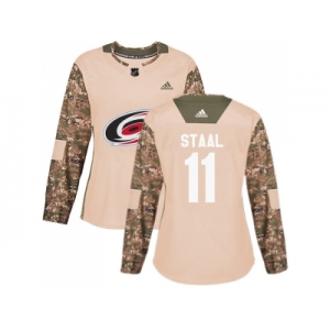 Women Adidas Carolina Hurricanes #11 Jordan Staal Camo Authentic 2017 Veterans Day Stitched NHL Jersey