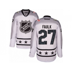 Women's Reebok Carolina Hurricanes #27 Justin Faulk Authentic White Metropolitan Division 2017 All-Star NHL Jersey