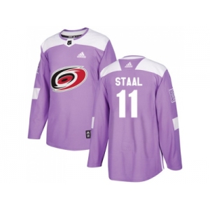 Youth Adidas Carolina Hurricanes #11 Jordan Staal Purple Authentic Fights Cancer Stitched NHL Jersey
