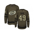 Youth Adidas Carolina Hurricanes #49 Victor Rask Green Salute to Service Stitched NHL Jersey