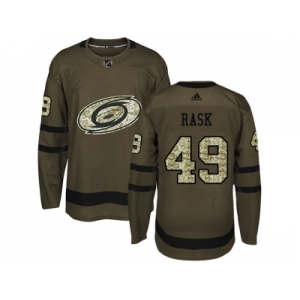 Youth Adidas Carolina Hurricanes #49 Victor Rask Green Salute to Service Stitched NHL Jersey