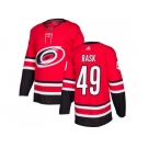 Youth Adidas Carolina Hurricanes #49 Victor Rask Red Home Authentic Stitched NHL Jerse