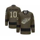 Detroit Red Wings #10 Alex Delvecchio Green Salute to Service Stitched NHL Jersey