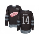 Detroit Red Wings #14 Gustav Nyquist Black 1917-2017 100th Anniversary Stitched NHL Jersey