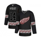 Detroit Red Wings #14 Gustav Nyquist Black Team Logos Fashion Jersey