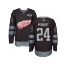 Detroit Red Wings #24 Bob Probert Black 1917-2017 100th Anniversary Stitched NHL Jersey