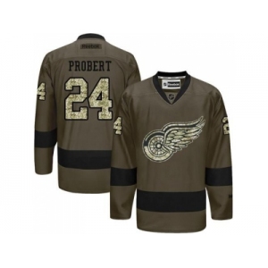 Detroit Red Wings #24 Bob Probert Green Salute to Service Stitched NHL Jersey